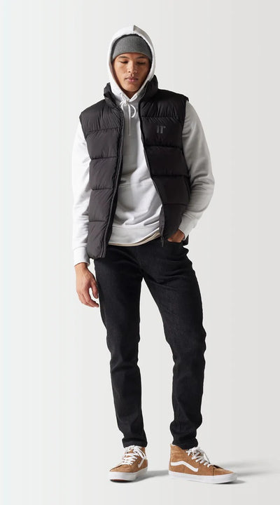 Panel Puffer Gilet - Black