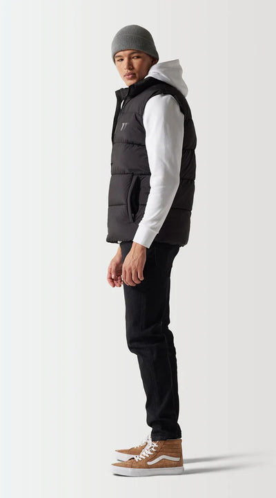 Panel Puffer Gilet - Black