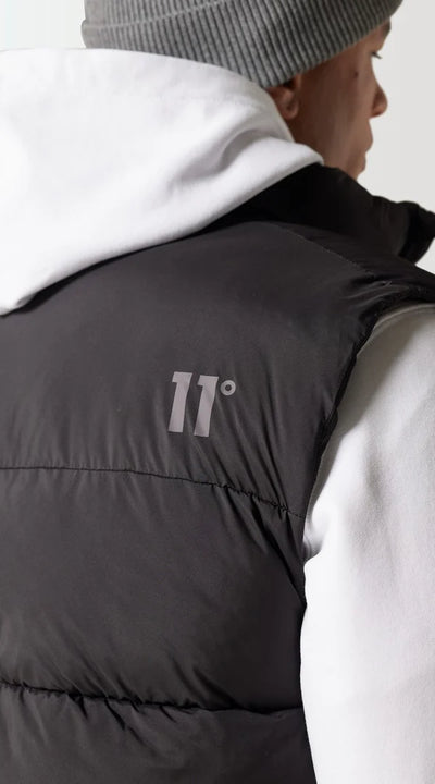 Panel Puffer Gilet - Black