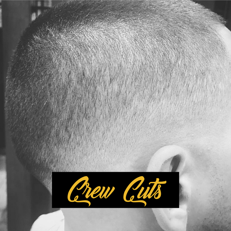 Crew cuts available at Kingsmen Hair barbershop, just ask your barber