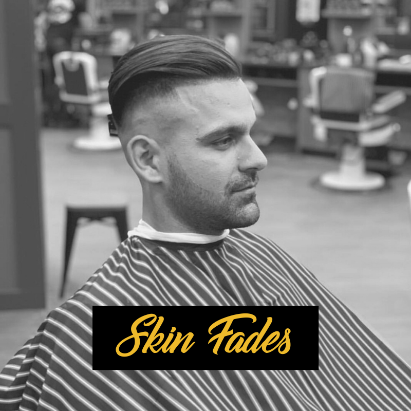 Skin fades available at Kingsmen Hair barbershop, just ask your barber