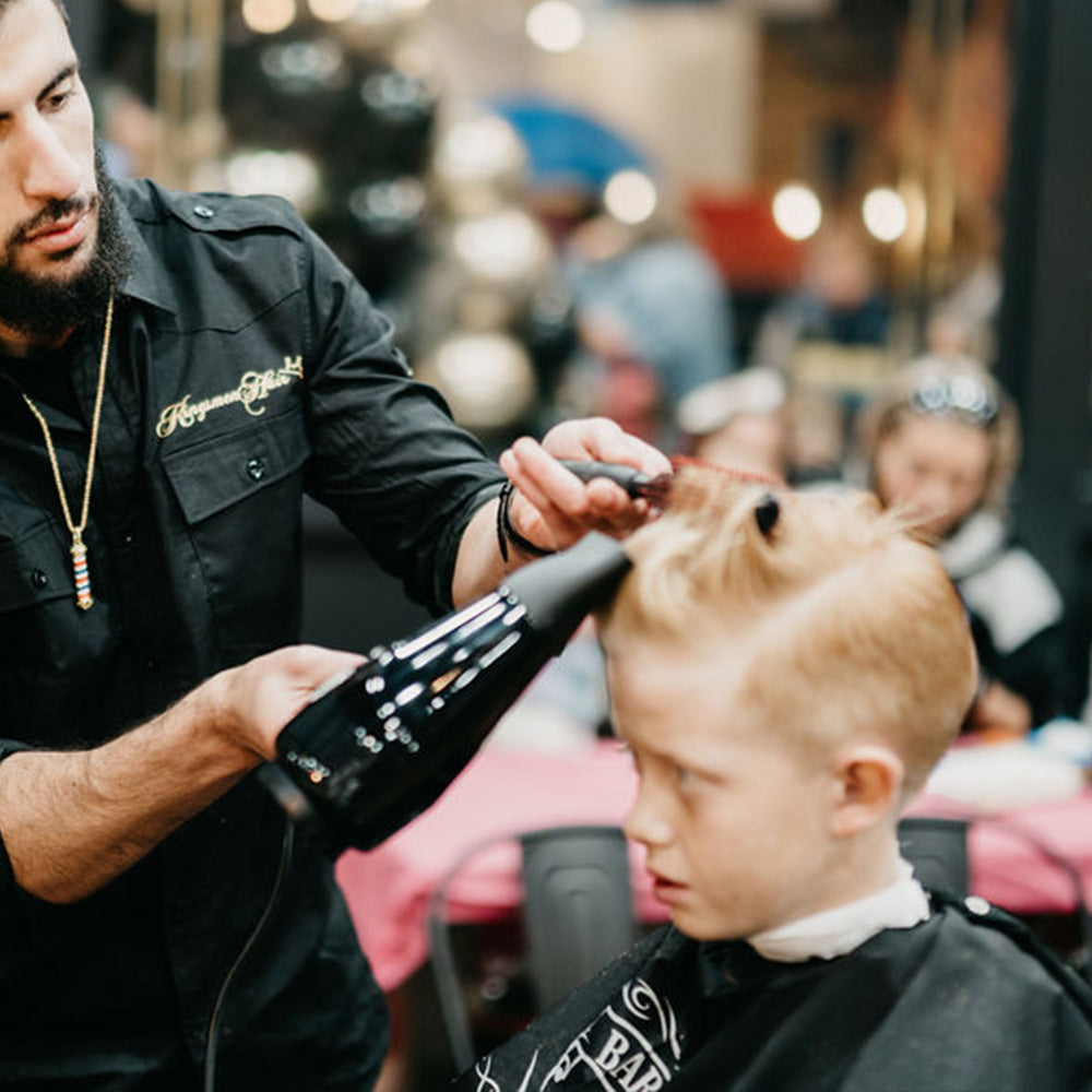 Kingsmen Hair barbershop a place where the kids become little men. It's the kids favourite choice of barbers.