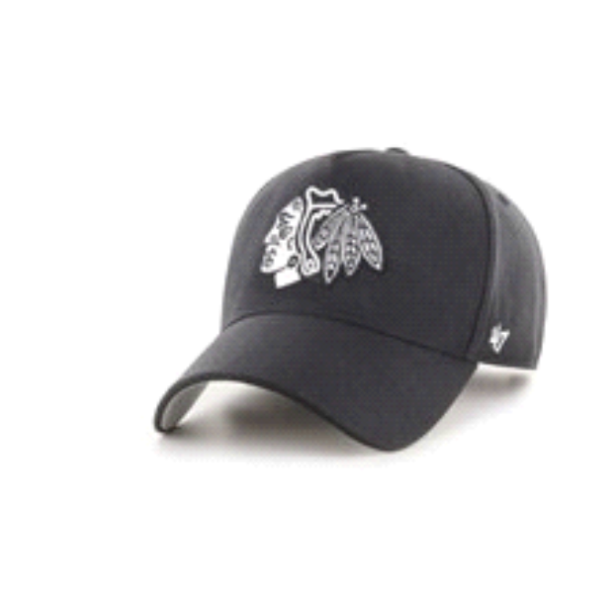 Chicago Blackhawks Black/White '47 MVP DT SNAPBACK