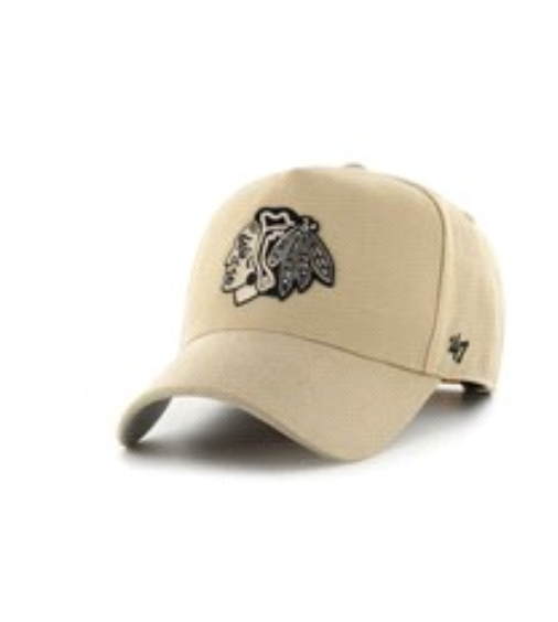 Chicago Blackhawks Khaki/Black 47 MVP DT SNAPBACK